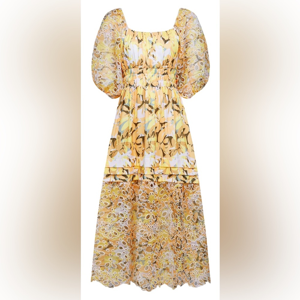NWT Miss Rosier Cl’emence Floral Print Cut-Out Midi Dress,Size-Small - Picture 8 of 15